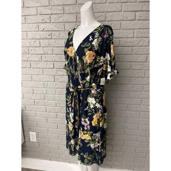 Roz & Ali Floral Surplice Neckline Dress Size 2XW - Picture 5 of 9